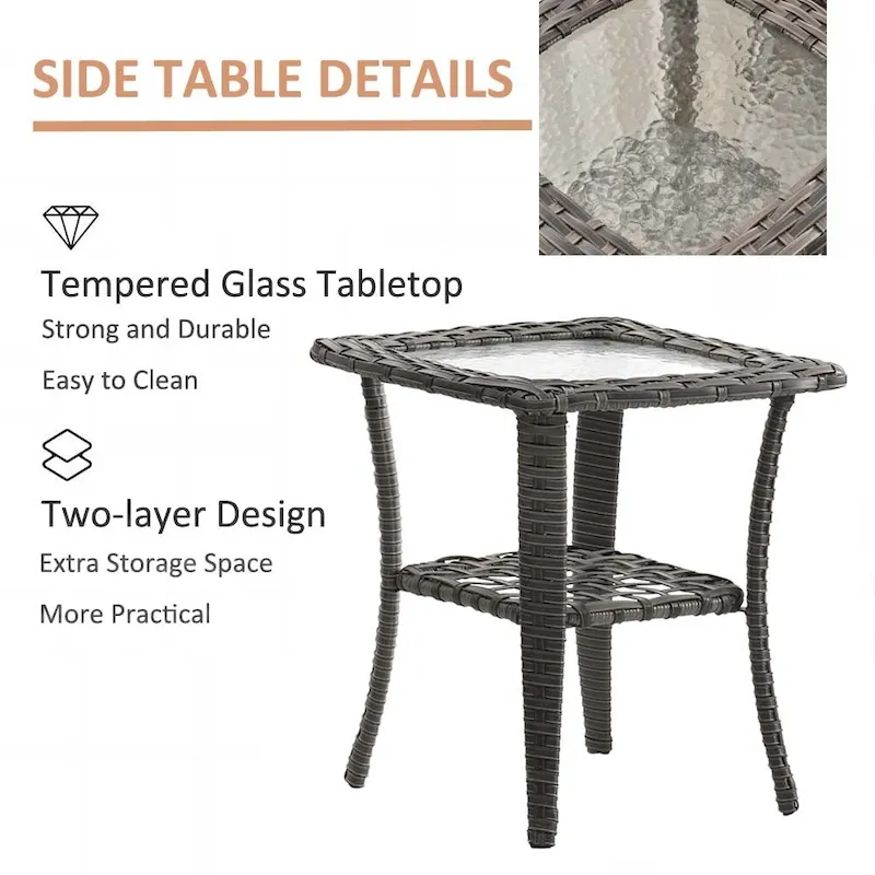 Patio Furniture-11 Piece Wicker Patio Furniture Set with Swivel Chairs