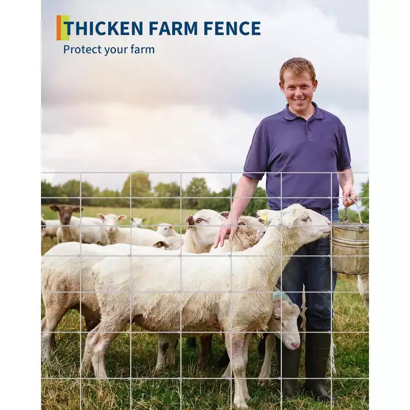 Farm Fence 4 ft x 164 ft, 9GA Heavy Duty Galvanized Wire Fence with Thick Zinc Coating, Durable Livestock Barrier
