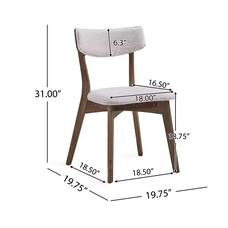 GDFStudio Willis Rubberwood Upholstered Dining Chairs (Set of 4)