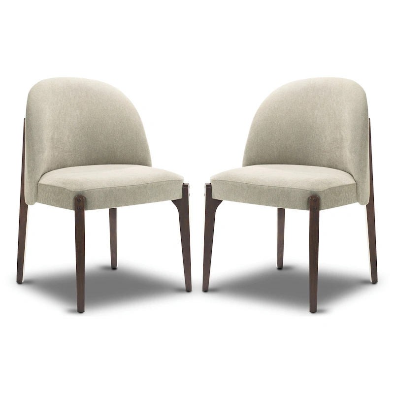 Poly & Bark Pietta Dining Chair (Set of 2) - Durable Fabric with Solid Wood Legs