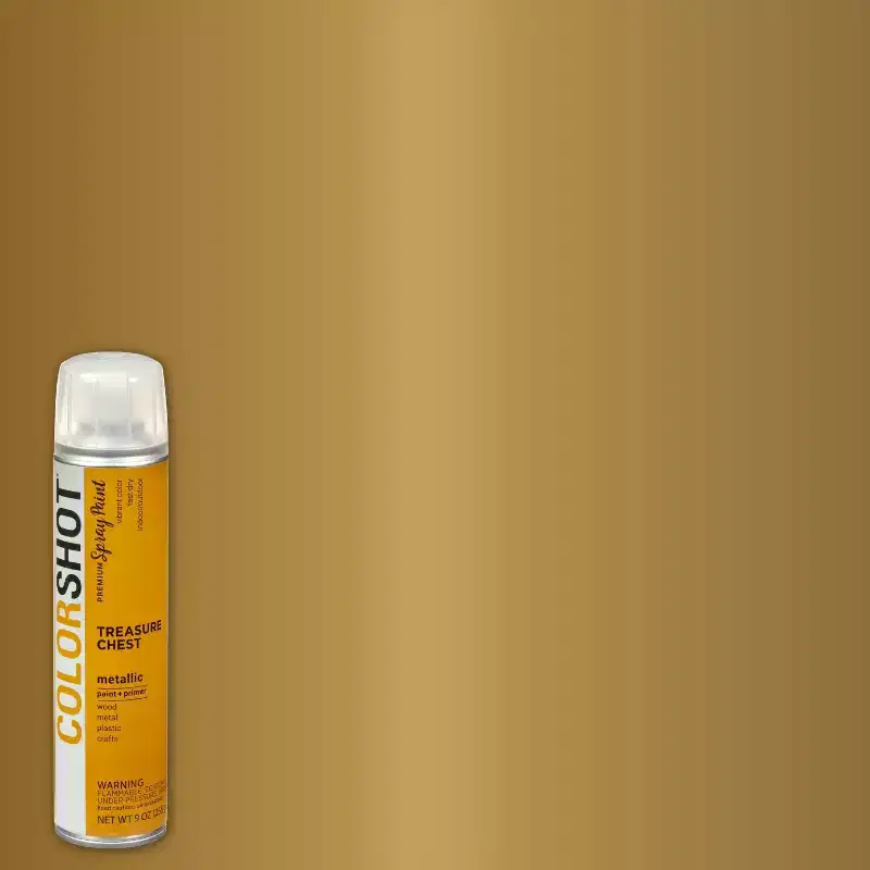 Colorshot Spray Paint Metallic Treasure Chest 9oz 4pk Value Set Dark Gold: Exterior Acrylic Paint & Primer, Fast Drying