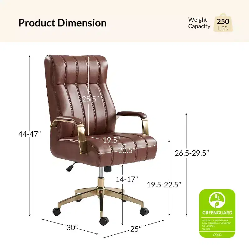 Siivio Modern Leather Swivel Tilting Office Chair with Channel Tufted|HULALA??HOME
