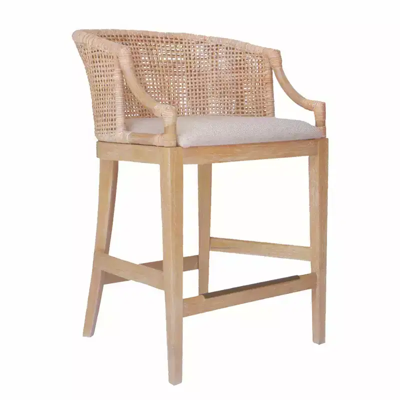 Martha Stewart 25 Playa Handcrafted Rattan Counter Height Barstool