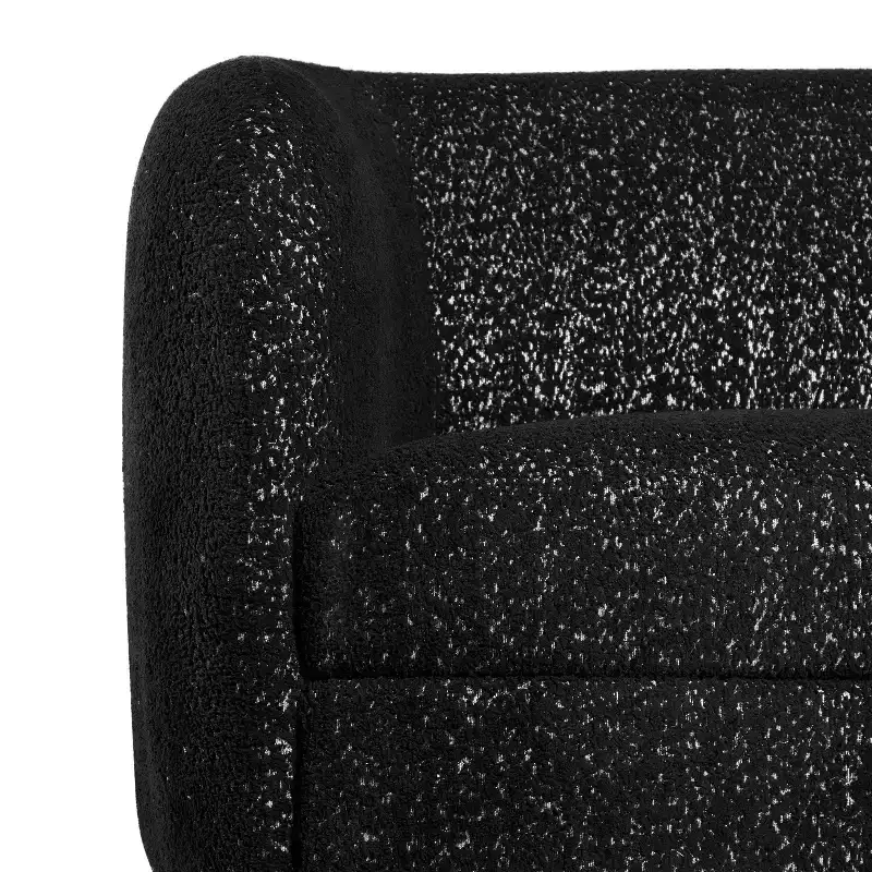 HOMES: Inside + Out 63.75" Pinehush Boho Curved Boucle Fabric Loveseat with Pocket Coil Cushions
