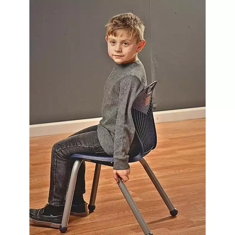 School Student Stack Chair - Ergonomic Molded Seat Shell with Robust Riveted Frame - for Classrooms in Home Learning of Office - Pack of 4 Chairs