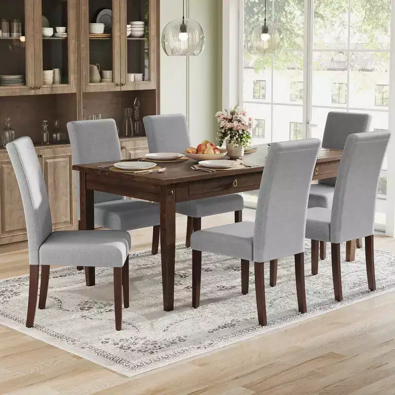 VASAGLE Dining Chairs, Set of 2 Chairs, Parsons Chairs, Thick Seat, Removable Fabric Cover, High Back, 22.8 x 18.9 x 39.4 Inches