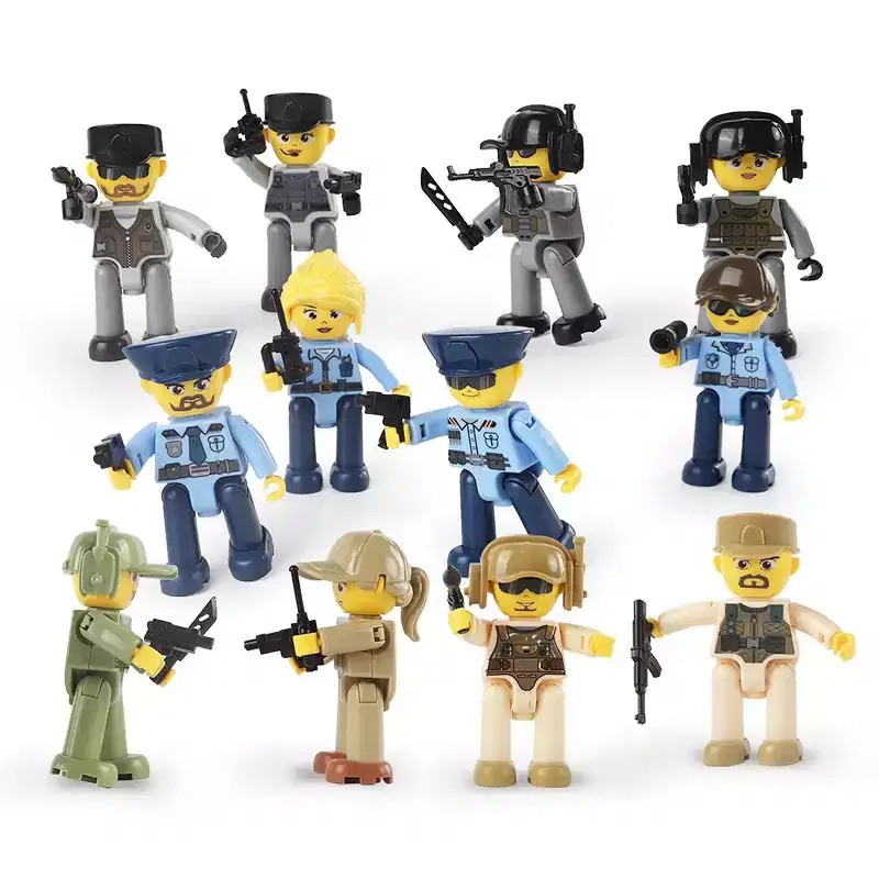 PICASSO-TILES Magnetic Action Figures Law Enforcement Character Set, Building Block Tiles Magnet Expansion Pack, Educational STEM Pretend Play Toy Kit