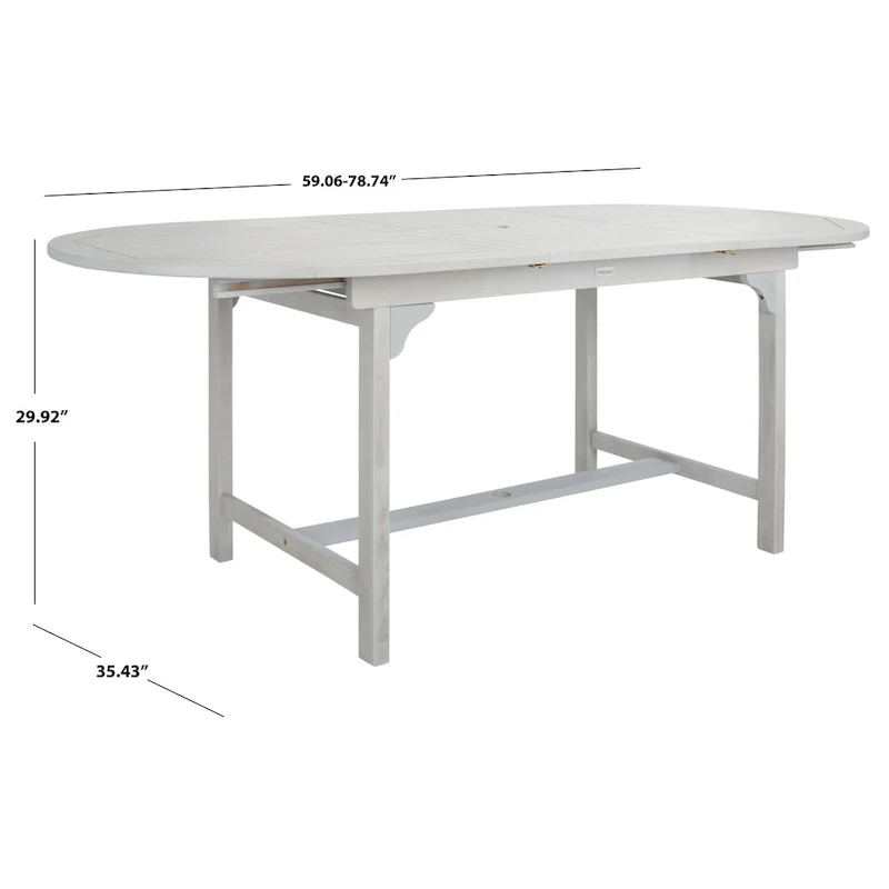 SAFAVIEH Linda 6-Chair 1-Table Extendable Patio Dining Set - 35Wx79Dx30H