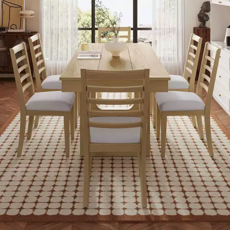 MAYEERTY 7-Piece Extendable Dining Set, 78 Rustic Table & 6 Chairs