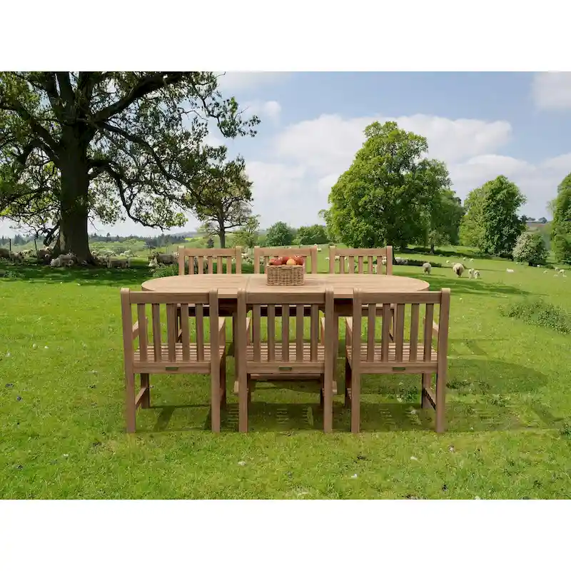 Hyde Park Natural Teak Dining Table Set