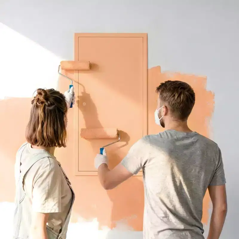 VEVOR Access Panel for Drywall, 30.3 x 15.2 in Galvanized Steel Access Door, with Screwdriver Latch, 14.4 x 29.4 in Cutout Size, White