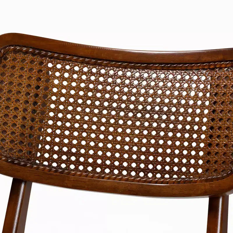 Baxton Studio Linnet Mid-Century Modern Wood and Rattan 5-Piece Dining Set