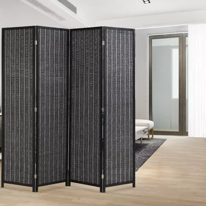 FDW Bamboo Room Divider 4/6 Panel Folding Privacy Screen Divider Tall Privacy Wall Divider for Home Office or Restaurant