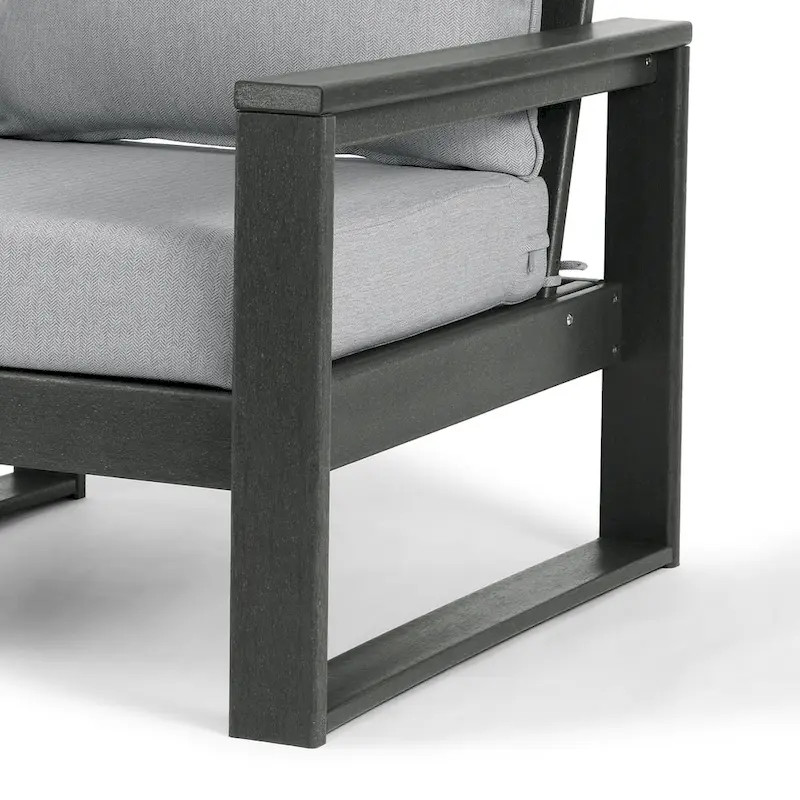 Polytrends Endless Patio 4-Piece Deep Seating Set with Gray Frame