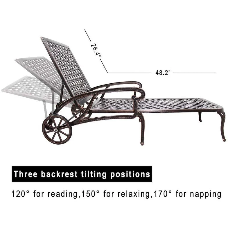 Aluminum Waterproof Chaise Lounge Reclining Chair (Set Of 2)
