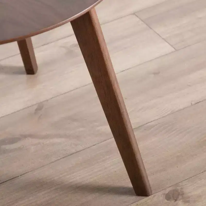 HOMES: Inside + Out Creekside 23" Round Mid-Century Modern Accent Side Table Walnut