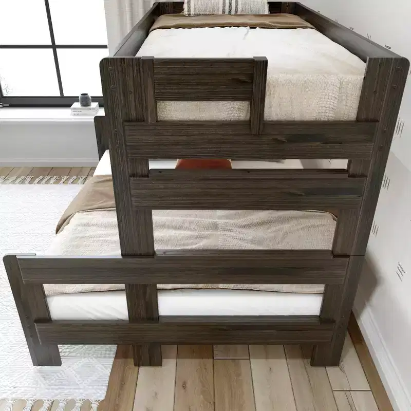 Plank+Beam Solid Wood Farmhouse Twin over Full Bunk Bed