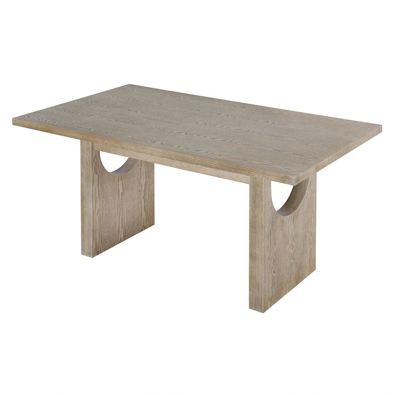 7-Piece Transitional Wooden Dining Set with Rectangular Table & 6 Chairs