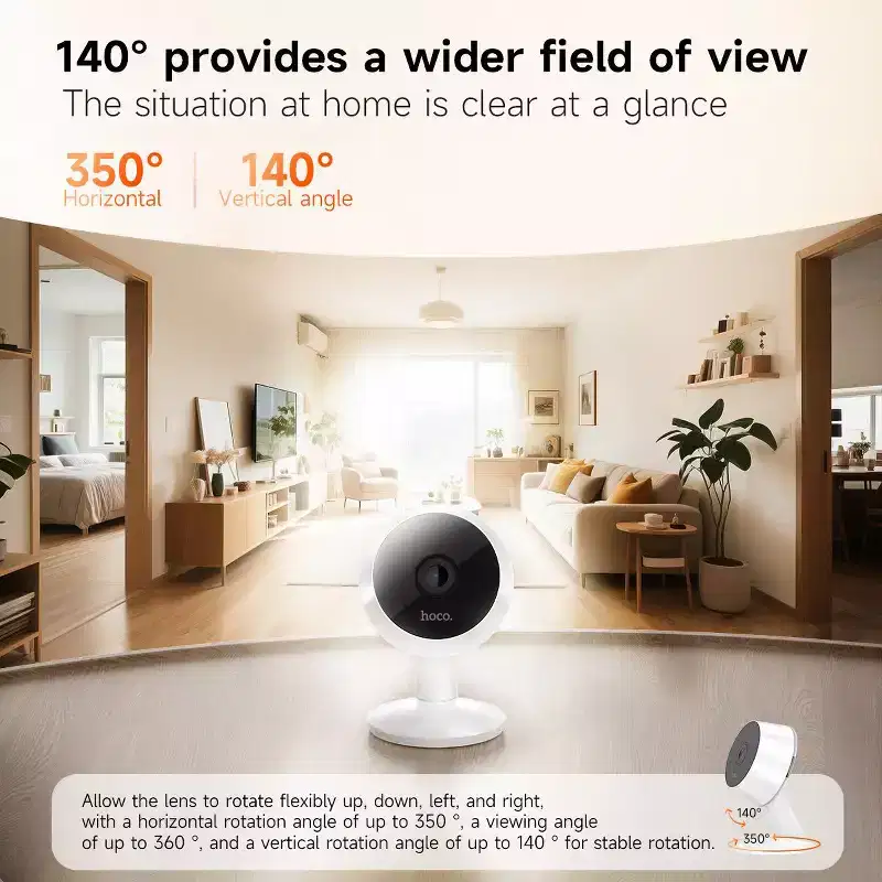 hoco. D3 Indoor HD Camera with Auto Motion Tracking, 2-Way Audio, Night Vision, App Control