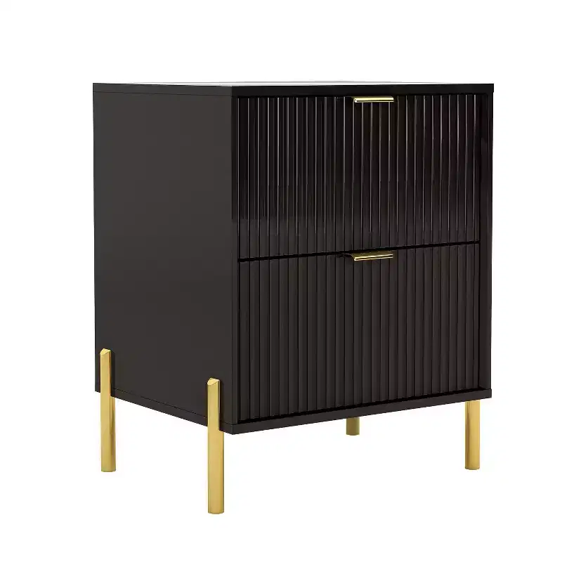Festivo 3pc Modern Elegance 2 Drawer Nightstands and 6 Drawer Dresser Set Black