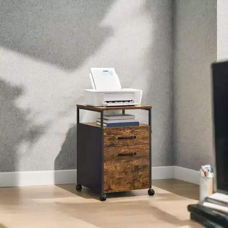 Filing Cabinet with Wheels, File Cabinet, 2 Drawers