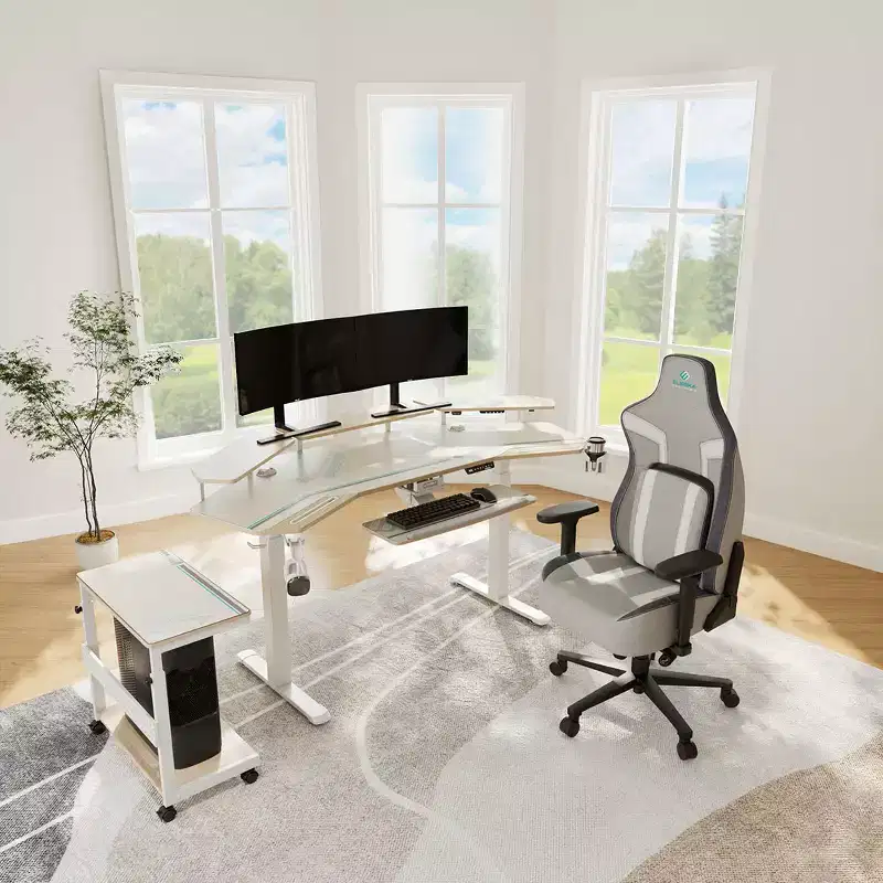 EUREKA ERGONOMIC Mobile Height Adjustable CPU Cart with Mouse Pad