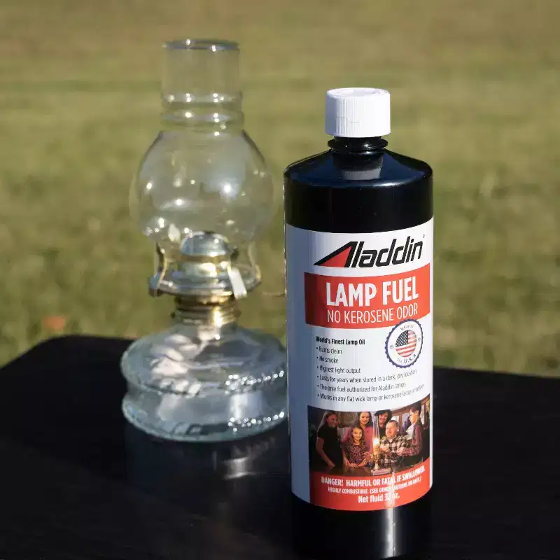 Aladdin Clear Lamp Oil Fuel - Kerosene Alternative Clean Burning Odor Free for Indoor/Outdoor Flat Wick Lanterns, Lamps and Tiki Torches