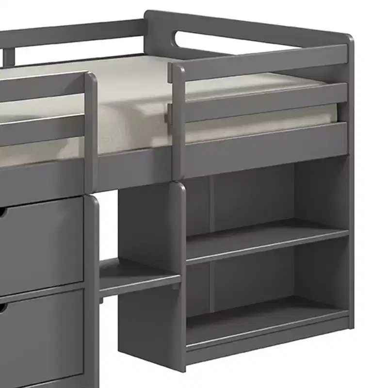 77"Twin Loft Bed Fabiana Loft and Bunk Bed Gray Finish - Acme Furniture