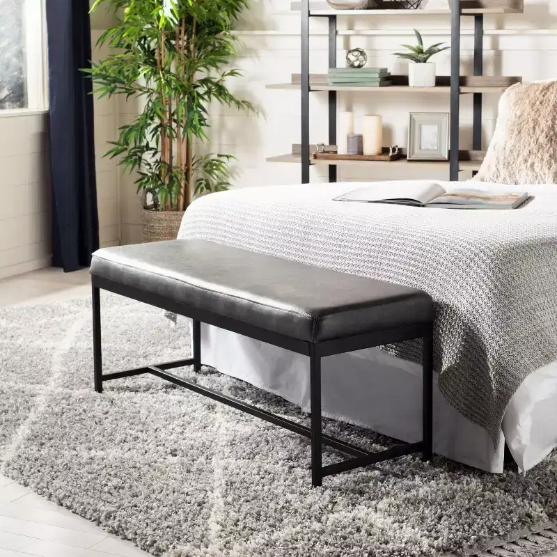 Chase Faux Leather Bench - BCH6204 - Safavieh