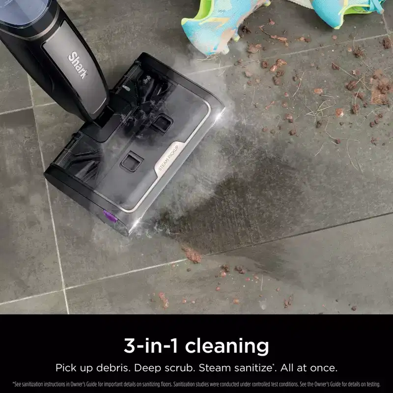 Shark Steam Pickup 3-in-1 Steam Mop SD201 9.3" Cleaning Path Black: Electric, Bagless, 1230W