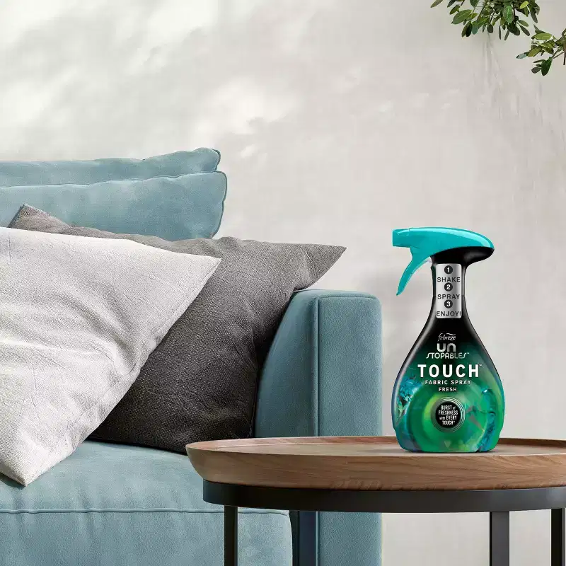 Febreze Unstopables Touch Fabric Spray and Odor Fighter - Fresh - 27 fl oz: Dye-Free, Phthalate-Free, Multi-Surface Application, Ready to Use