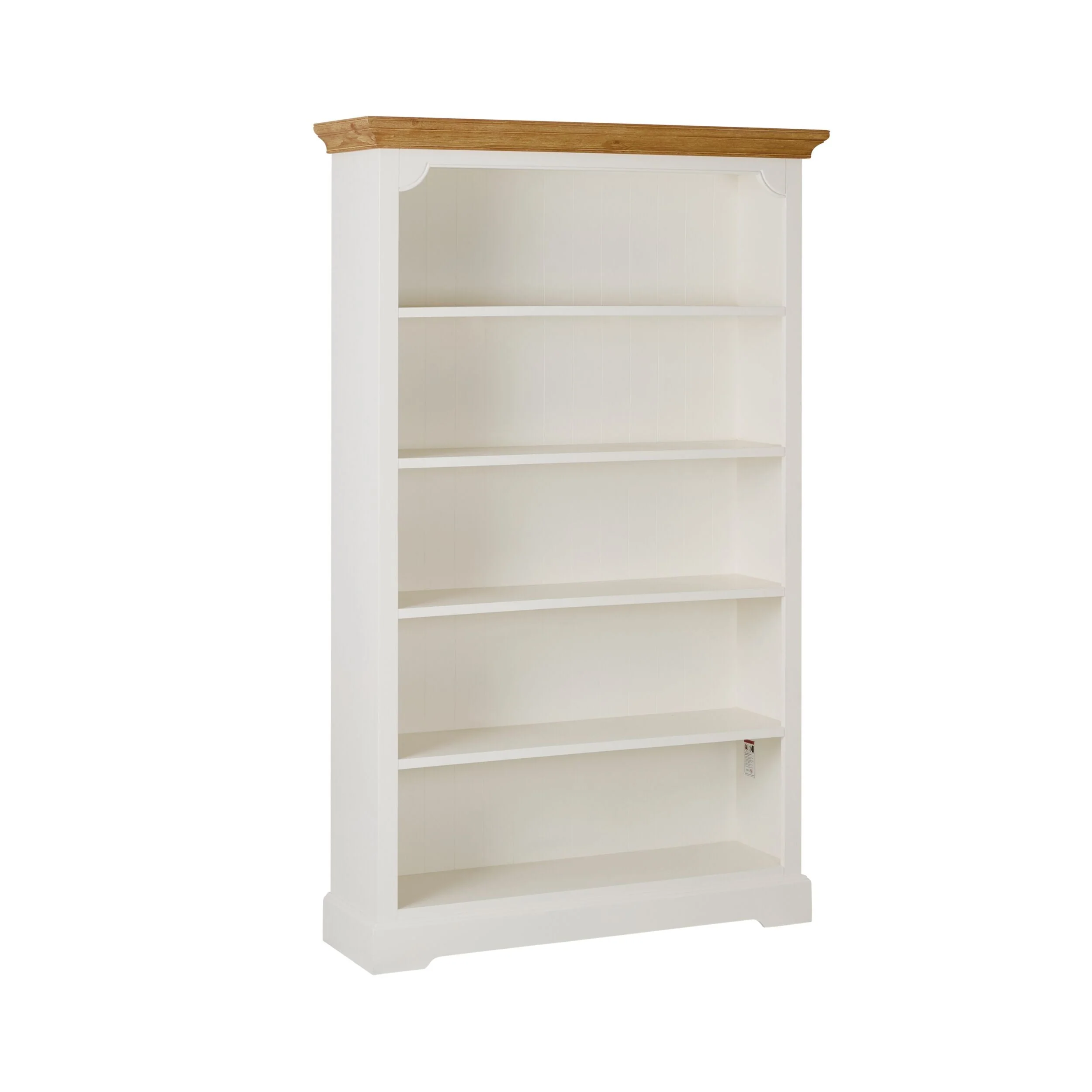 Clover Large Open Timber Bookcase White 203x127cm