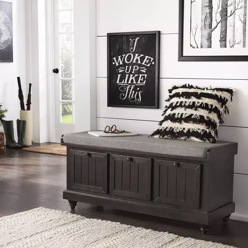 Marin Storage Bench with Linen Seat Cushion - iNSPIRE Q