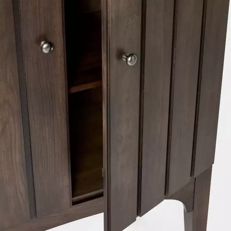 Palma Arched Fluted Cabinet Dark Brown - Threshold™ designed with Studio McGee
