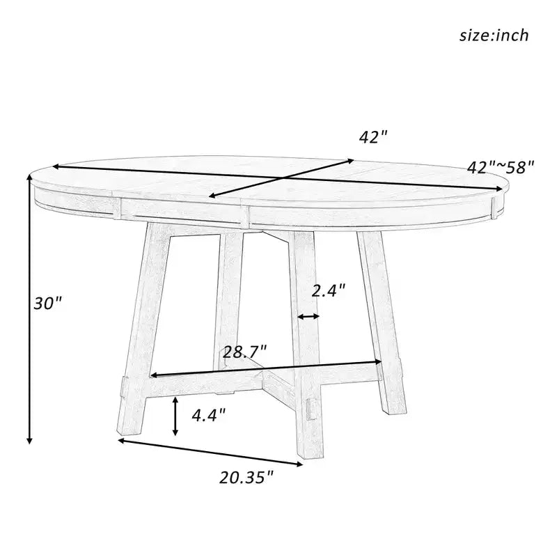 Farmhouse Dining Table with 4-Leg X-Shaped Base and 16