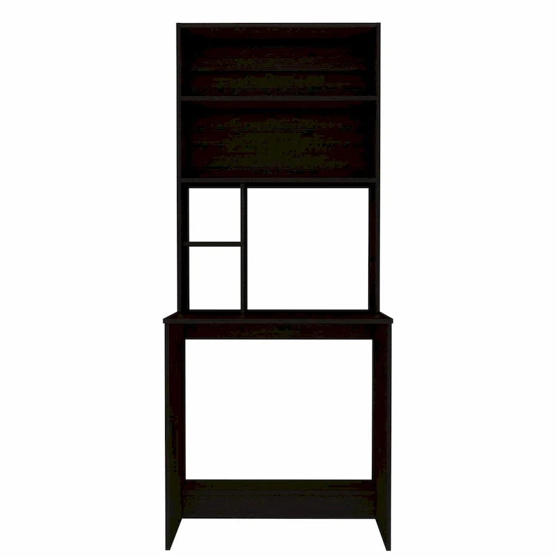 FM Furniture Sawgrass Writing Computer Desk with 5 Open Shelves and Hutch
