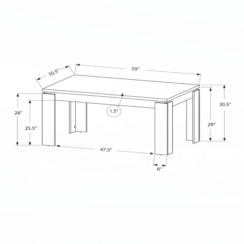 Dining Table, 60 Rectangular,White