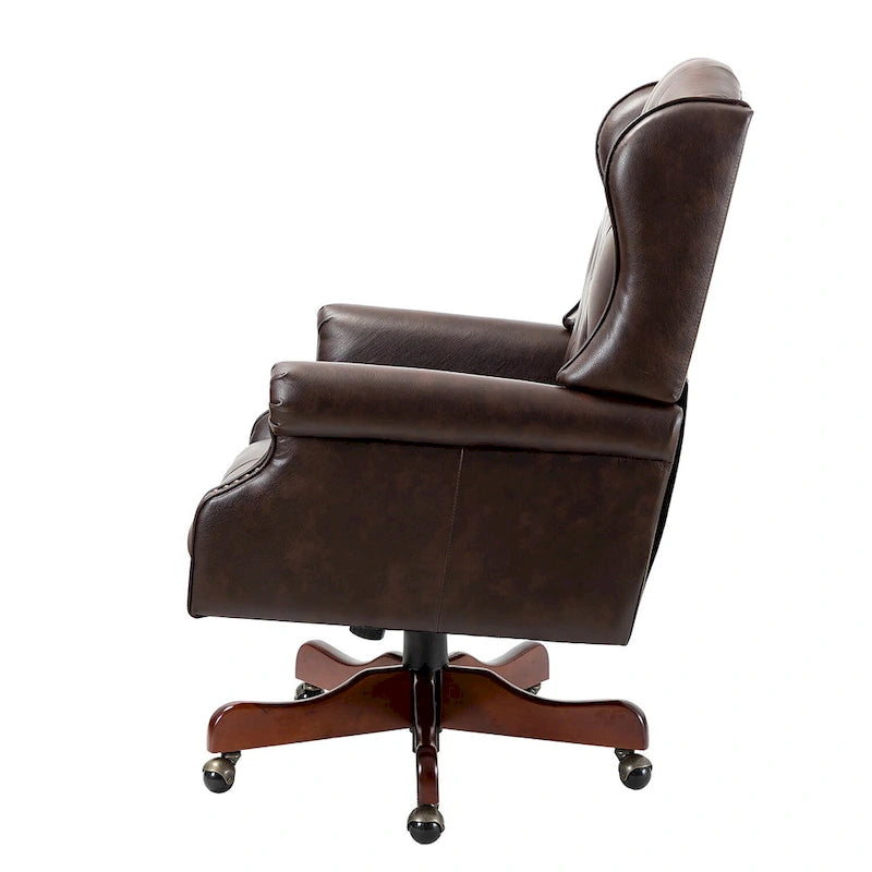 Modern swivel executive chair with tufted backrest