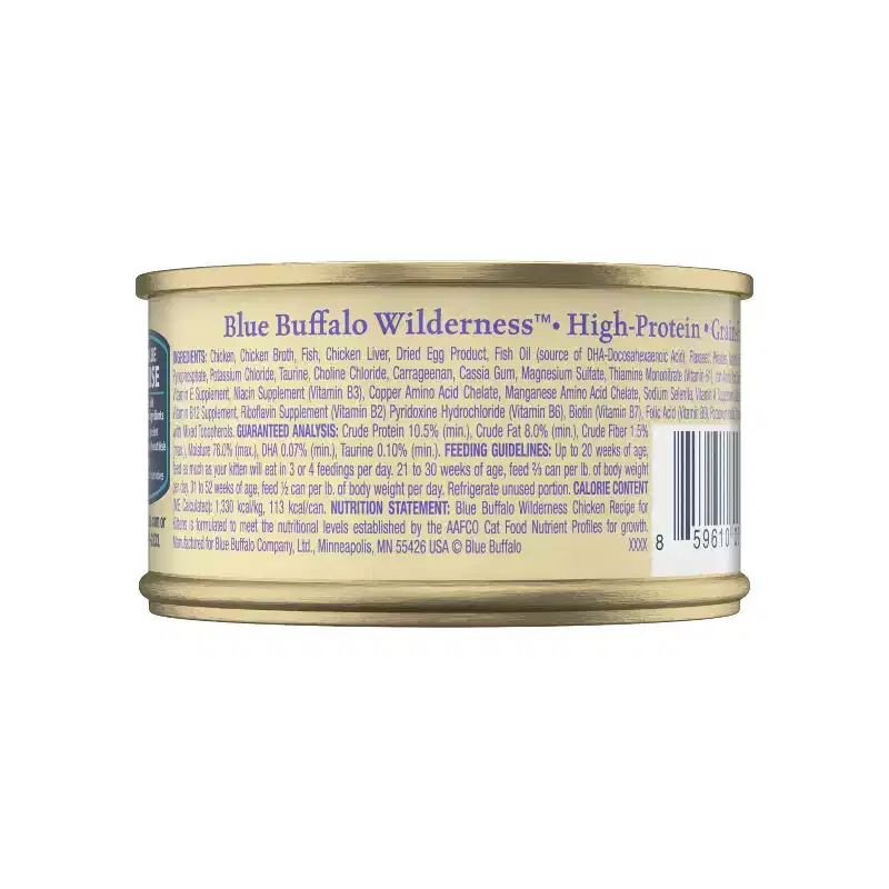 Blue Buffalo Wilderness High Protein Grain Free Natural Pate Wet Cat Food with Recipe