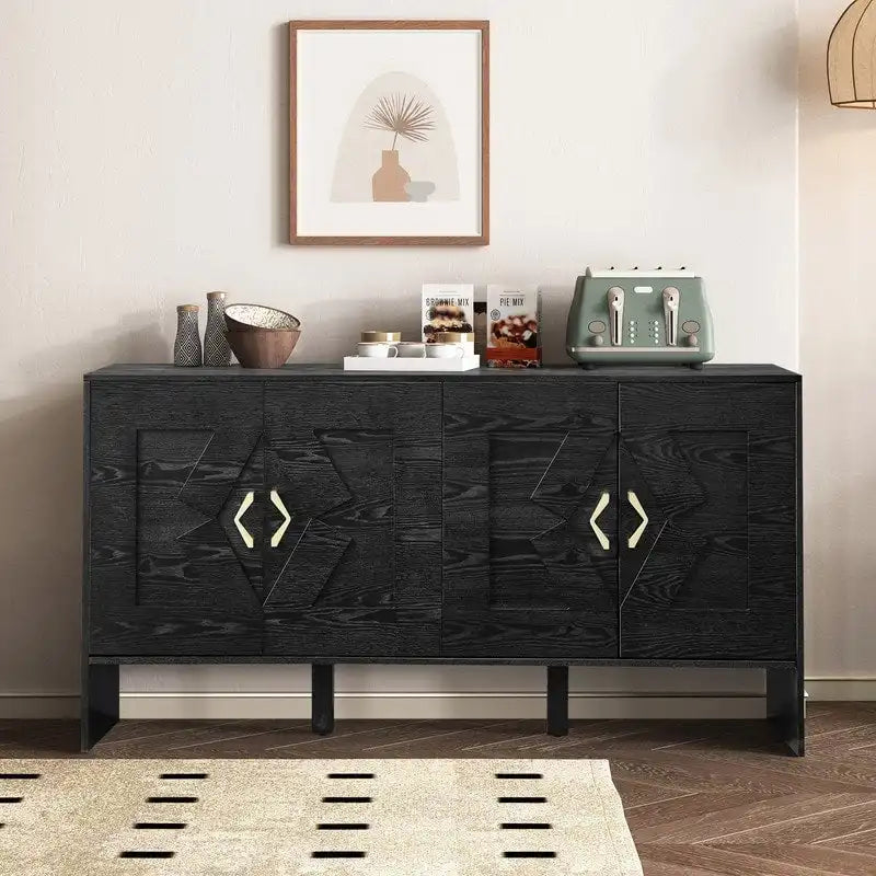 60 Mid Century Modern Sideboard Buffet Cabinet with Storage for Stylish Home Organization
