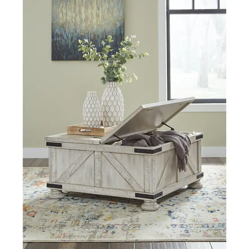 Signature Design by Ashley Carynhurst Cocktail Table with Storage - 36W x 36D x 18H