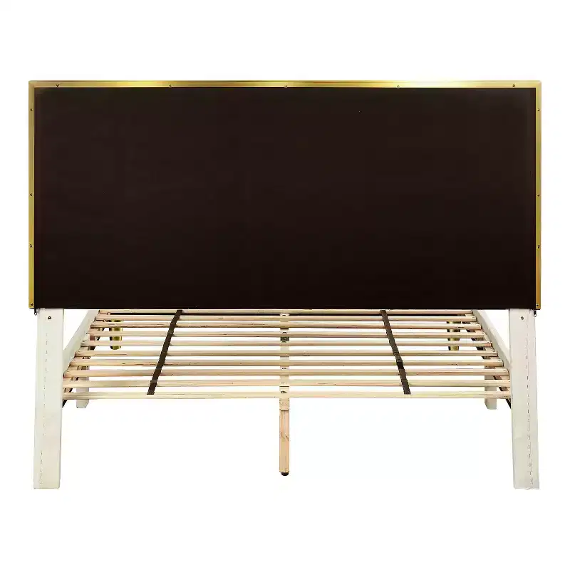Full Kealoa Glam Fully Upholstered Bed Beige - HOMES: Inside + Out