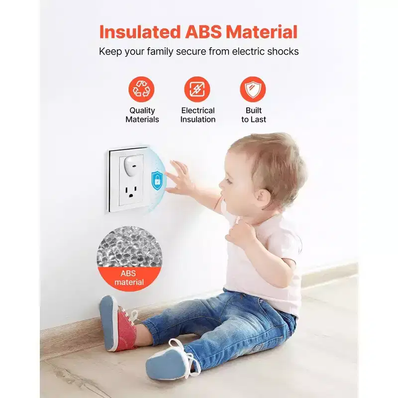 Outlet Covers, 70 Pack, Plug Covers for Electrical Outlets, Secure Electric Socket Protector Caps with Shock Prevention