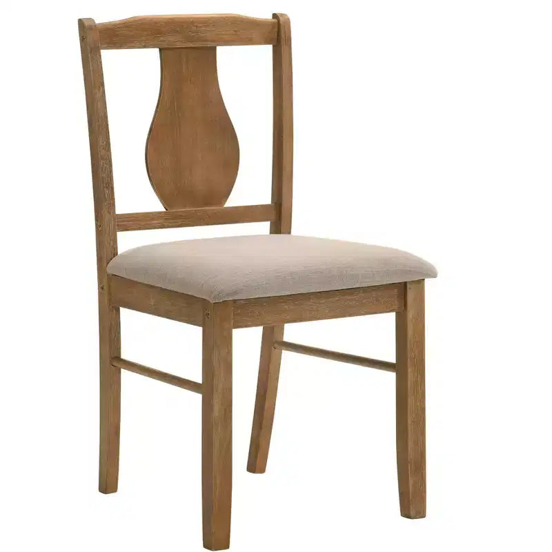 GDFStudio Munro Fabric and Rubberwood 5 Piece Dining Set with Padded Chairs