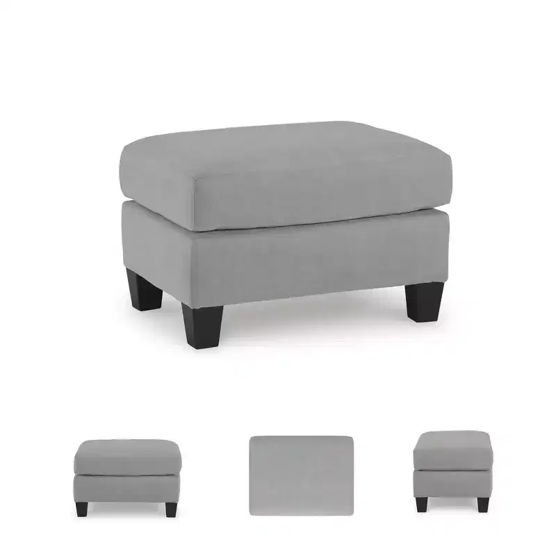 Signature Design by Ashley Adlai Ottoman, Suede-Like Polyester Upholstery, Shadow Gray