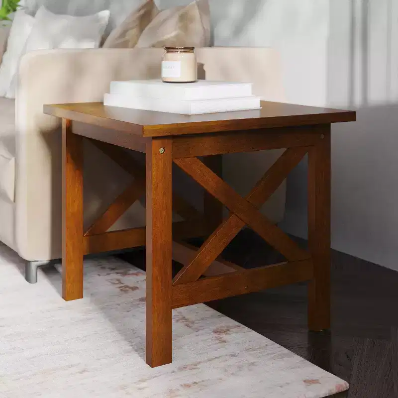 Emma and Oliver Solid Wood Farmhouse Style End Table