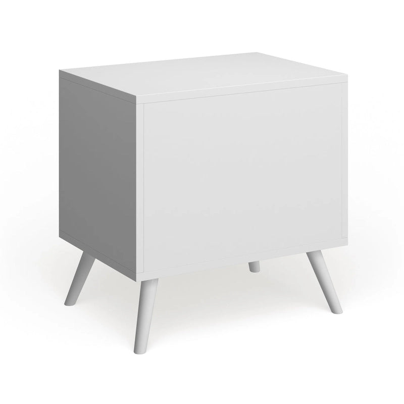 Mid-Century Modern Wood 2-Drawer Nightstand