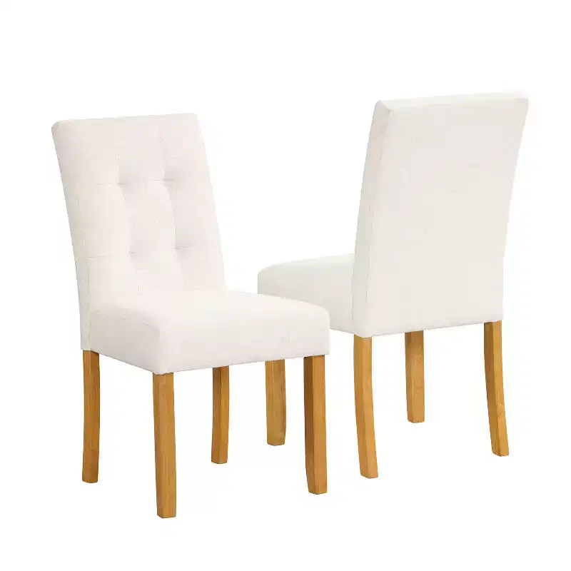 HomePop Set of 2 Tufted Back Dining Chairs Plywood Frame, Capacity