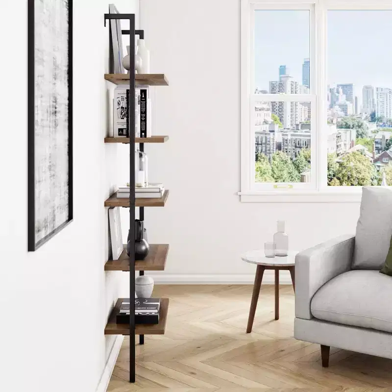 Nathan James 72.5" Theo Bookshelf Brown