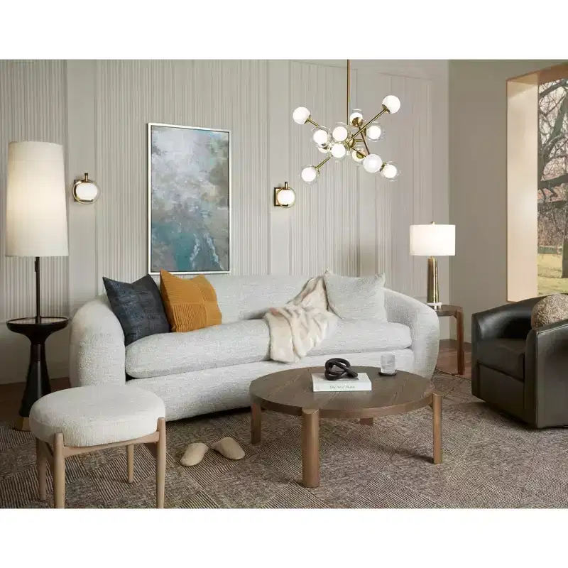 Uttermost Acrobat 24 1/2W Textured Off-White Fabric Bench